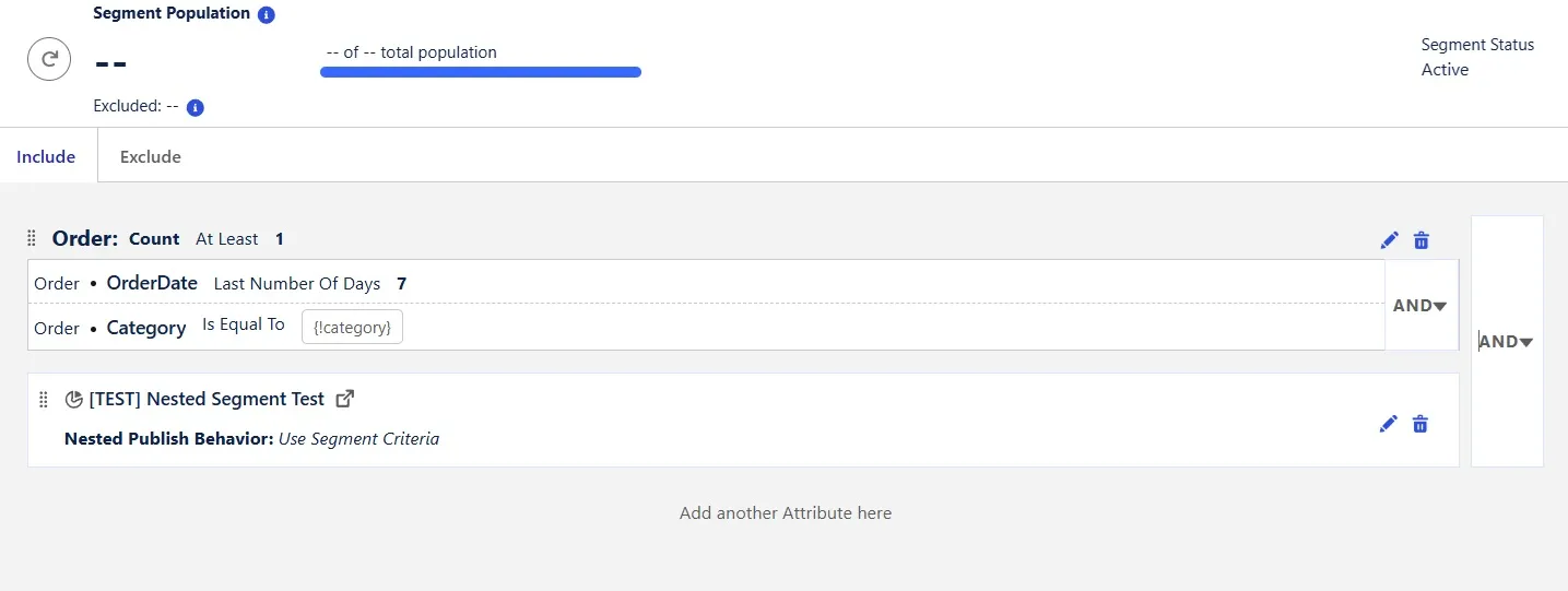 Nested segment usage in the canvas